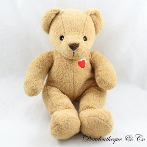 Peluche ours NICOTOY marron coeur