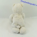 Peluche ours MOULIN ROTY blanc 30 cm
