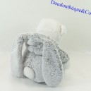 Peluche orso PAROLE DI BAMBINI travestito da palla di coniglio nuvole grigio blu stelle Leclerc 26 cm