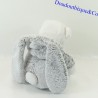 Oso de peluche PALABRAS DE NIÑOS disfrazado de bola de conejo azul gris nubes estrellas Leclerc 26 cm
