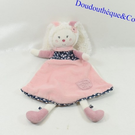 Flaches Hasenkuscheltier SAUTHON Miss Chipie Weiß und Pink 32 cm Flaches Hasenkuscheltier SAUTHON Miss Chipie Weiß und Pink 32 cm
