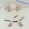 Flat rabbit cuddly toy SAUTHON Miss chipie White and Pink 32 cm