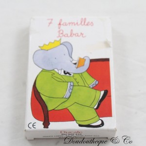 Juego de cartas 7 familias Babar DUCALE L. de Brunhoff 1989 vintage completo