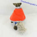 Lobo de peluche AUZOU Lobo disfrazado de príncipe con capa roja de 27 cm
