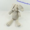 Plush rabbit ZARA HOME beige white stripes knitted way 28 cm