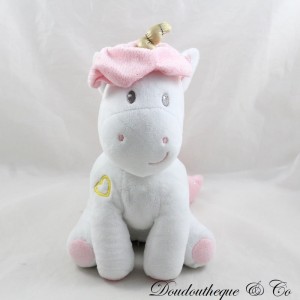 Plush luminous unicorn JEMINI pink white glittery sound 23 cm