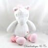 Unicornio de felpa TEX BABY blanco bordado rosa corazón 29 cm