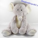 Elefante grande XXL AUCHAN gris y blanco 65 cm