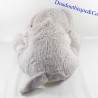 Grande elefante di peluche XXL AUCHAN grigio e bianco 65 cm
