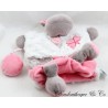 Doudou Puppe Zoé Nilpferd BABY NAT' Les Douillettes Buchstabe T braun und rosa BN099 29 cm