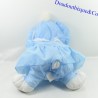 Peluche lapin FISHER PRICE Puffalump Bleu robe bleue toile de parachute 40 cm