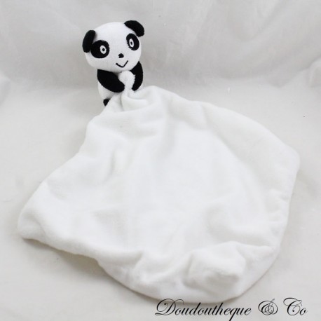 Doudou fazzoletto panda ZEEMAN campana bianco e nero 36 cm