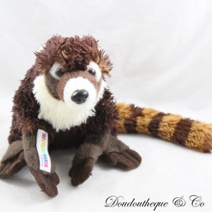 Peluche coati RIVIERA MAYA Mexico blaireau lémurien longue queue marron roux 22 cm