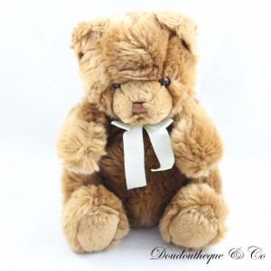 Plush bear TEDDY bear brown beige knot