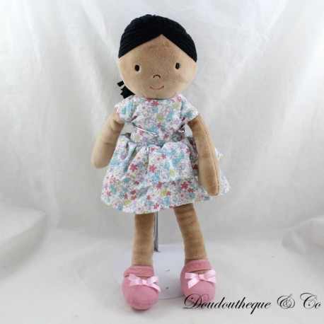 Plüschpuppe OBAIBI Gemischtrassiges Mädchenkleid mit Blumenmuster Plüschpuppe OBAIBI Gemischtrassiges Mädchenkleid mit Blumenmuster