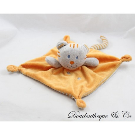 Flaches Kuscheltier Tiger NICOTOY gestreift orange grau weiß Schwanz 20 cm Flaches Kuscheltier Tiger NICOTOY gestreift orange grau weiß Schwanz 20 cm