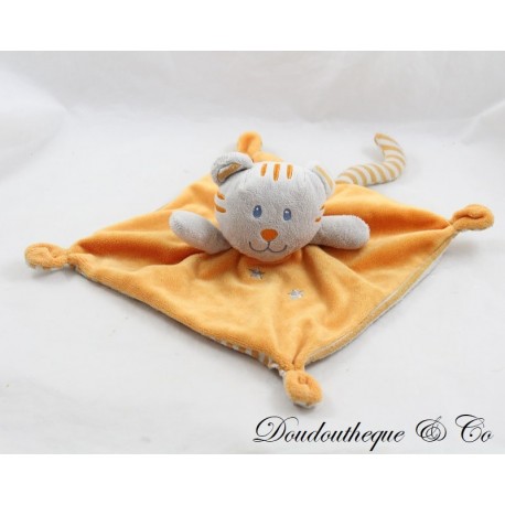 Piatto peluche tigre NICOTOY rigato arancio grigio bianco coda 20 cm