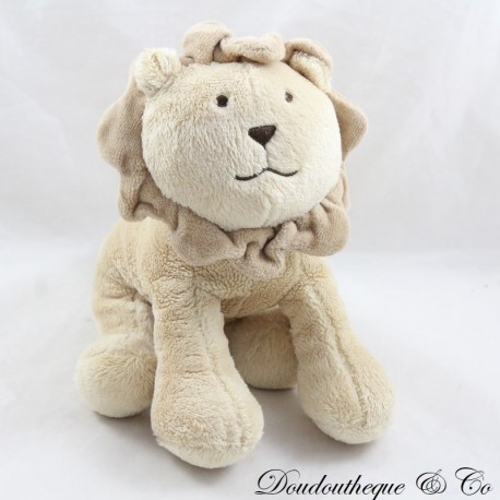 Plush lion JACADI beige brown micro balls 19 cm