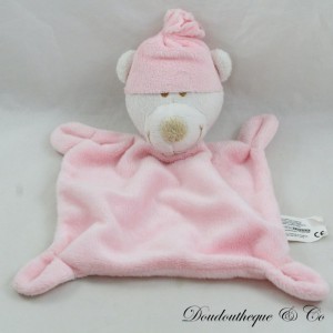 Doudou flat bear CARREFOUR pink white