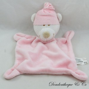 Doudou Plattbär CARREFOUR pink weiß