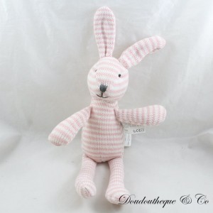 Peluche lapin ZARA HOME rose rayures blanches
