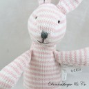 Peluche lapin ZARA HOME rose rayures blanches