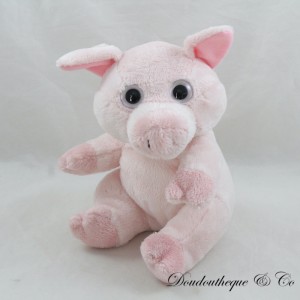 Plush pig big eyes black pink