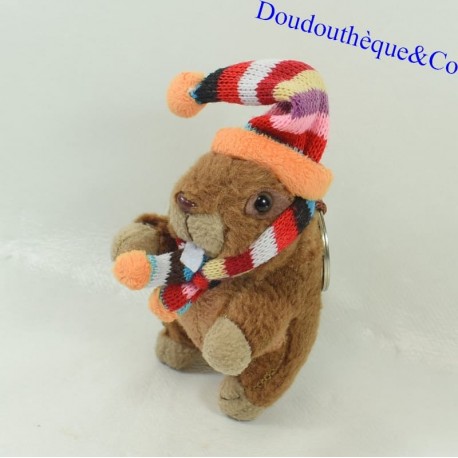 Portachiavi Marmot RODA sciarpa multicolore e cappello 11 cm