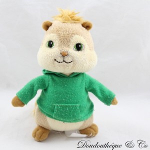 Peluche Theodore TY Alvin y las ardillas sudadera con capucha verde 15 cm