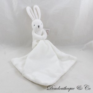 Doudou mouchoir lapin JACADI blanc 33 cm