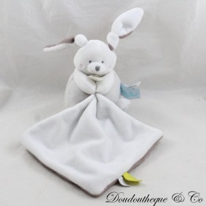 Doudou Taschentuch Kaninchen BABY NAT' braun weiß grau Puppe mit Decke BN0466