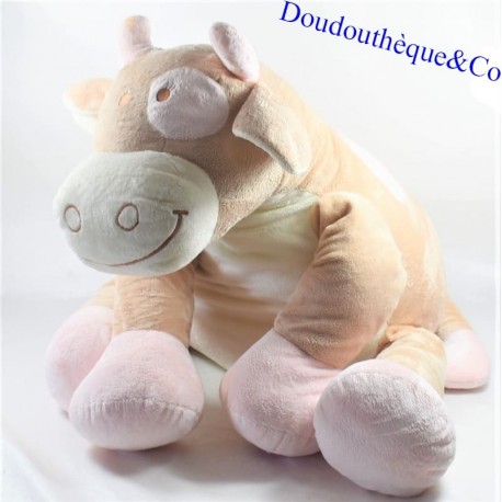 Plush XXL cow NOUKIE'S Lola pink beige cockade 70 cm