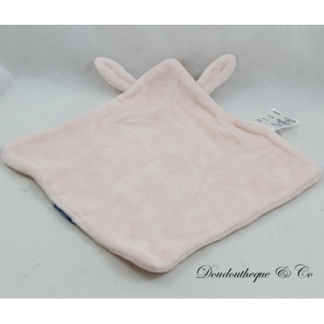 Doudou plat lapin VERTBAUDET rose pailleté