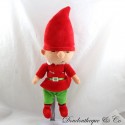 Peluche Elfo di Natale rosso e verde elfo di Babbo Natale 40 cm