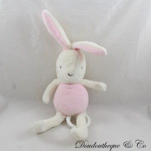 Conejo de peluche musical PUSBLU rosa mejillas blancas naranja 34 cm