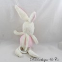 Musical plush rabbit PUSBLU pink white cheeks orange 34 cm