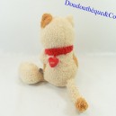 Gato de peluche NICI bufanda roja beige y corazón 36 cm