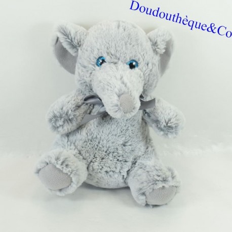 Plush elephant MAX & SAX gray big eyes 24 cm