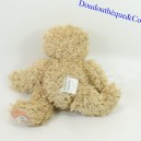 Peluche ours MOULIN ROTY collection les ours beige poils longs 20 cm