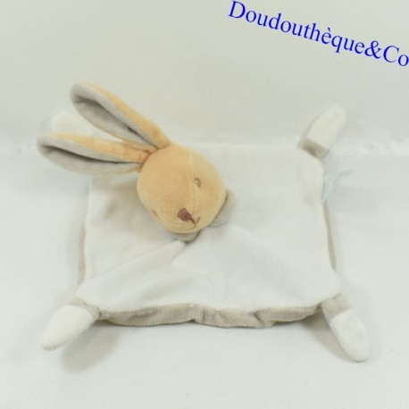 Doudou conejo plano MY LITTLE PEBBLES CMP Topo blanco 18 cm