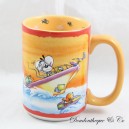 Mug embossed mouse DIDDL orange boat ceramic cup 3D 10 cm