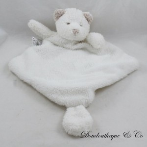 Flat cuddly bear MATHILDE M white beige