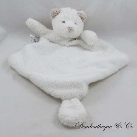 Flat cuddly bear MATHILDE M white beige