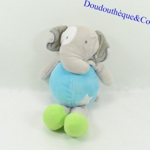 Elefante de peluche TOM & ZOE estrella azul y gris 25 cm