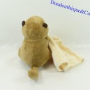 Plush Raccoon Eco-6 handkerchief beige and brown 15 cm