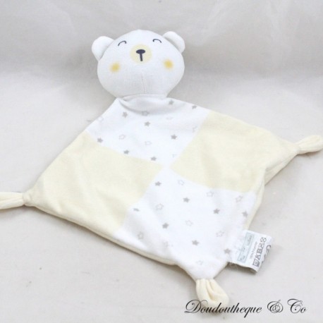 Doudou Plattbär MY LITTLE PEBBLES weiß gelbe Sterne grau Diamant 30 cm Doudou Plattbär MY LITTLE PEBBLES weiß gelbe Sterne grau Diamant 30 cm