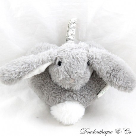 Musical plush rabbit ATMOPSHERA KIDS heart gray white 17 cm