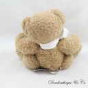 Plush bear BUKOWSKI brown white knot