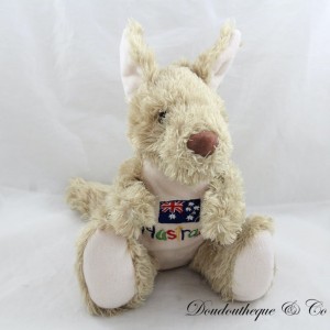 Peluche kangourou DINKI DI Australia drapeau assis 24 cm