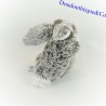 Peluche lapin CREATIONS DANI gris chiné poils longs 15 cm